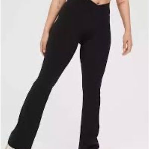 aerie crossover waist flared leggings
